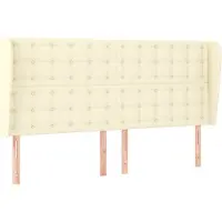 vidaXL Tête de lit avec oreilles Crème 183x23x118/128 cm Similicuir