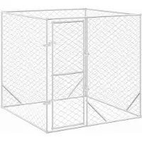 vidaXL Enclos extérieur pour chiens Argenté 2x2x2 m Acier galvanisé