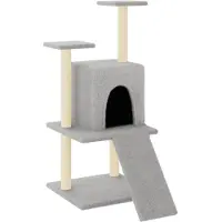 vidaXL Arbre à chat avec colonnes à griffer en sisal gris clair 110 cm