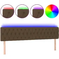 vidaXL Tête de lit LED brun foncé 180x7x78/88 cm Tissu