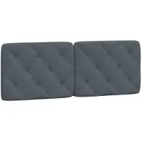 vidaXL Coussin de tête de lit gris foncé 140 cm velours