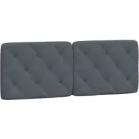 vidaXL Coussin de tête de lit gris foncé 120 cm velours
