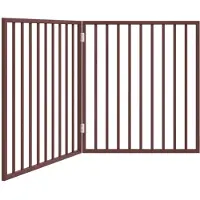 vidaXL Porte pour chiens 2 pièces Pliable Marron 160 cm Bois de peuplier