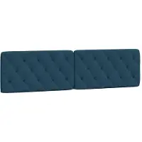 vidaXL Coussin de tête de lit bleu 200 cm velours