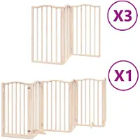 vidaXL Porte pour chien 15 pièces avec porte Pliable 750 cm bois de peuplier