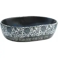 vidaXL Vasque à poser Noir et bleu Ovale 47x33x13 cm Céramique