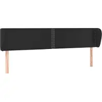 vidaXL Tête de lit avec oreilles Noir 183x23x78/88 cm Similicuir