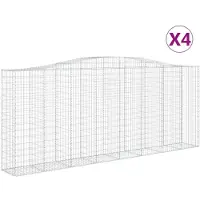 vidaXL Gabions 4 pcs voûtés 400x50x160/180 cm en fer