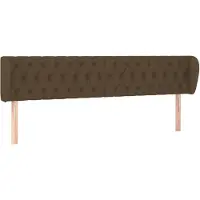 vidaXL Tête de lit avec oreilles brun foncé 183x23x78/88 cm Tissu