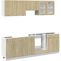 vidaXL Ensemble de 8 armoires de cuisine Lyon Chêne Sonoma Matériau dérivé du bois