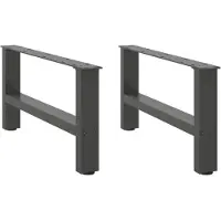 vidaXL Pieds de table basse Anthracite 2 pcs. 70x(30-31) cm Acier