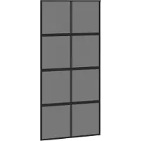 vidaXL Porte coulissante noire 102,5x205 cm verre trempé et aluminium