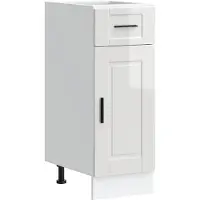 vidaXL Armoire basse de cuisine Porto Blanc brillant Matériau dérivé du bois