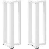 vidaXL Pieds de table console en T 2 pcs. Blanc 25x28x(72-73) cm Acier