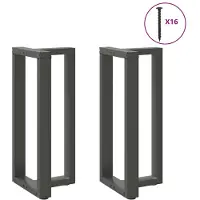 vidaXL Pieds de table de bar en T 2 pcs. Anthracite 40x35x(90-91) cm Acier