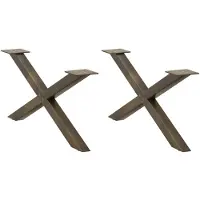 vidaXL Pieds de table basse en X 2 pcs. Acier naturel 70x(30-31) cm Acier