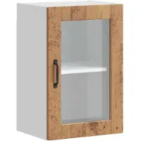 vidaXL Armoire suspendue de cuisine avec porte vitrée Porto aspect vieux bois