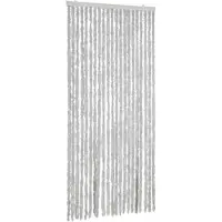 vidaXL Rideau anti-mouches Gris 90x200 cm Chenille