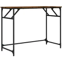 vidaXL Bureau chêne fumé 100x45x76 cm bois composite et acier
