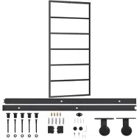 vidaXL Porte coulissante avec ferrure verre ESG & aluminium 90x205 cm