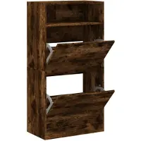 vidaXL Armoire à chaussures chêne fumé 60x34x116 cm bois d'ingénierie