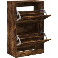 vidaXL Armoire à chaussures chêne fumé 60x34x96,5 cm bois d'ingénierie