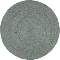 vidaXL Tapis fait à la main Jute Rond 240 cm Vert olive