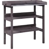 vidaXL Table à plantes avec étagères Gris 78x38x82,5 cm Sapin massif