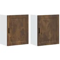 vidaXL Armoires de cuisine suspendues 2 pcs. Porto Chêne fumé Matériau dérivé du bois