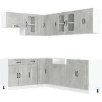 vidaXL Ensemble d'armoires de cuisine Kalmar 11 pièces gris béton bois composite