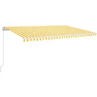 vidaXL Store manuel rétractable avec LED 500x350 cm jaune et blanc