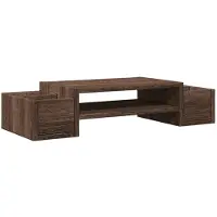 vidaXL Support d'écran avec espace de rangement aspect chêne 70x27x15 Bois composite