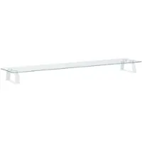 vidaXL Support d'écran blanc 100x20x8 cm verre trempé et métal