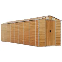 vidaXL Abri de jardin brun clair 191x725x198 cm Acier galvanisé