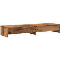 vidaXL Support d'écran avec tiroirs aspect bois ancien 100x27x15 cm