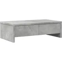 vidaXL Support d'écran avec tiroirs gris béton 50x27x15 cm