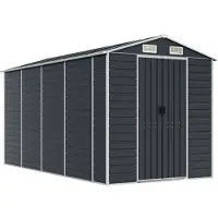vidaXL Abri de jardin 191x385x198 cm acier galvanisé couleur anthracite