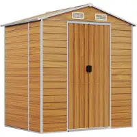 vidaXL Abri de jardin brun clair 191x130x198 cm Acier galvanisé