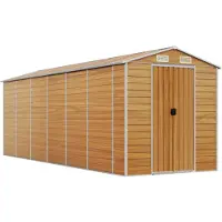vidaXL Abri de jardin brun clair 191x555x198 cm Acier galvanisé