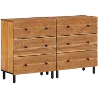 DKD Home Decor Armoires d'appoint 2 pcs. 60x33x75 cm bois massif acacia
