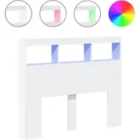 vidaXL Tête de lit LED avec étagères blanc 120x17x102 cm