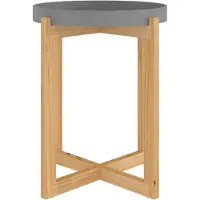 vidaXL Table basse Gris 41x41x48,5 cm Matériau dérivé du bois & pin massif