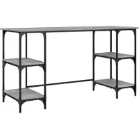 vidaXL Bureau Gris Sonoma 140x50x75 cm Métal Bois composite