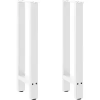 vidaXL Pieds de table console blanc 2 pcs. 28x(72-73) cm acier