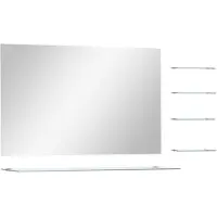 vidaXL Miroir mural avec 5 étagères Argenté 100 x 60 cm