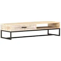 vidaXL Table basse blanche 117 × 50 × 30 cm bois massif acacia
