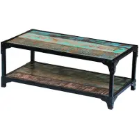 vidaXL Table basse en vieux bois massif