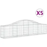 vidaXL Gabions 5 pcs voûtés 200x30x40/60 cm fer galvanisé