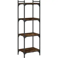 vidaXL Bibliothèque 4 niveaux chêne fumé 40x30x120cm bois d'ingénierie