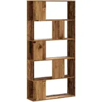 vidaXL Bibliothèque 5 niveaux vieux bois bois d'ingénierie